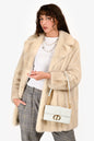 Christian Dior White Leather '30 Montaigne East-West' Crossbody Bag With Chain Rovelle Bags