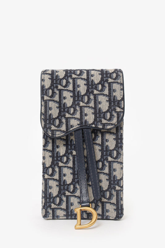 Christian Dior Blue Logo Saddle Pouch Rovelle Bags