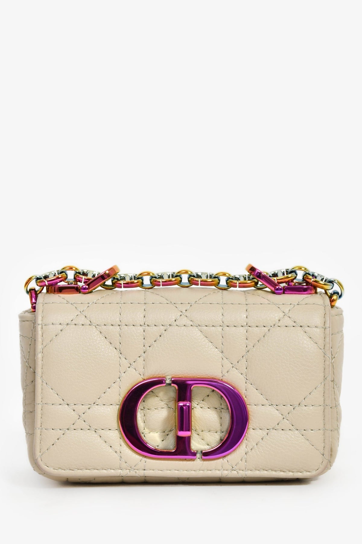 Christian Dior 2022 Grey Cannage Micro Caro Bag Rovelle Bags