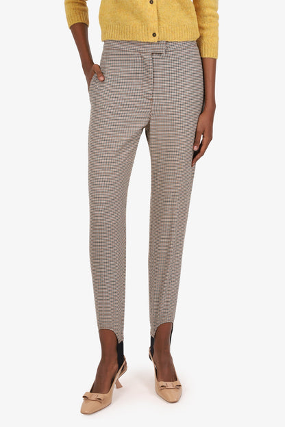 Burberry Brown Plaid Stirrup Trousers Size 6