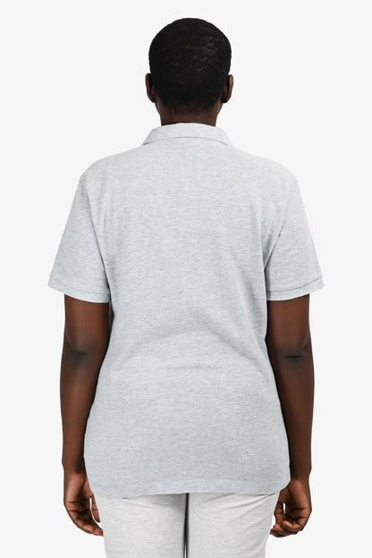 Burberry London Grey Cotton Polo T-Shirt Size L Mens