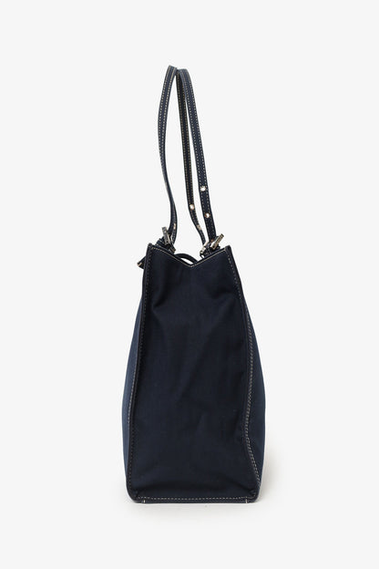 Fendi Blue Denim Baguette Buckle Square Tote Square Rovelle Bags