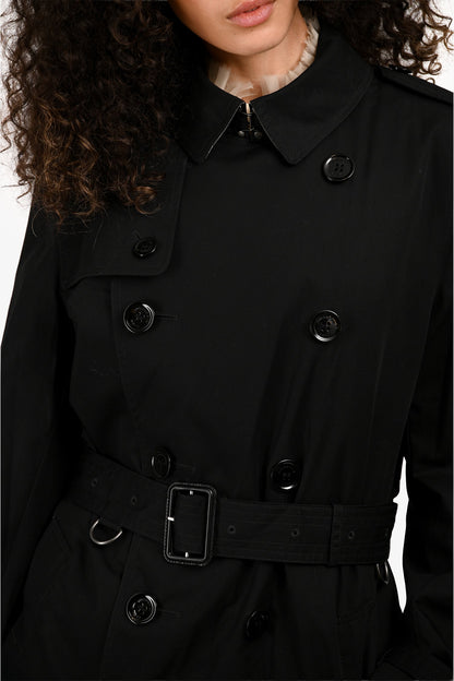 Burberry Brit Black Midi Belted Trench Coat Size M