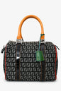 Fendi Multicolor Zucchino Canvas/Patent Leather Small Boston Bag Rovelle Bags