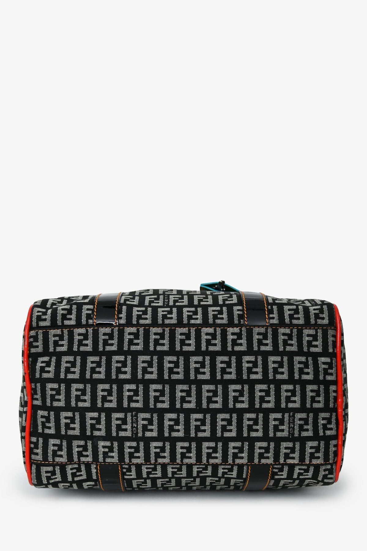 Fendi Multicolor Zucchino Canvas/Patent Leather Small Boston Bag Rovelle Bags