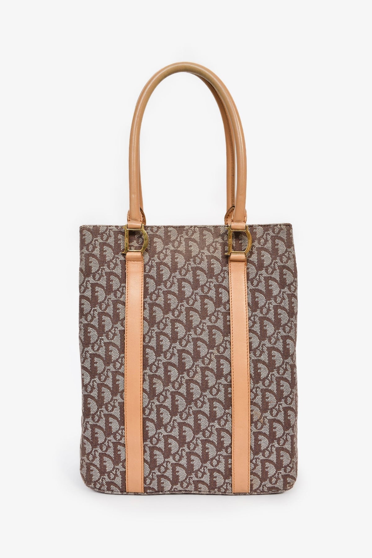 Christian Dior Brown Canvas Oblique Trotter Tote Bag Rovelle Bags