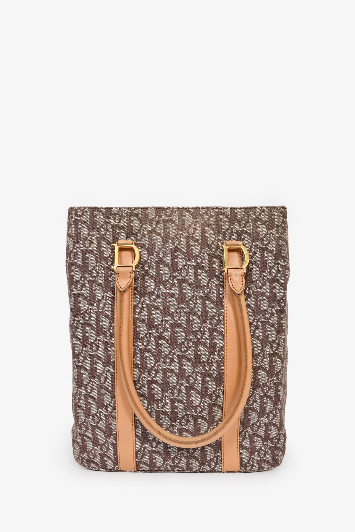 Christian Dior Brown Canvas Oblique Trotter Tote Bag Rovelle Bags