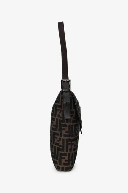 Fendi Brown FF Zucca Canvas Square Baguette Shoulder Bag Rovelle Bags