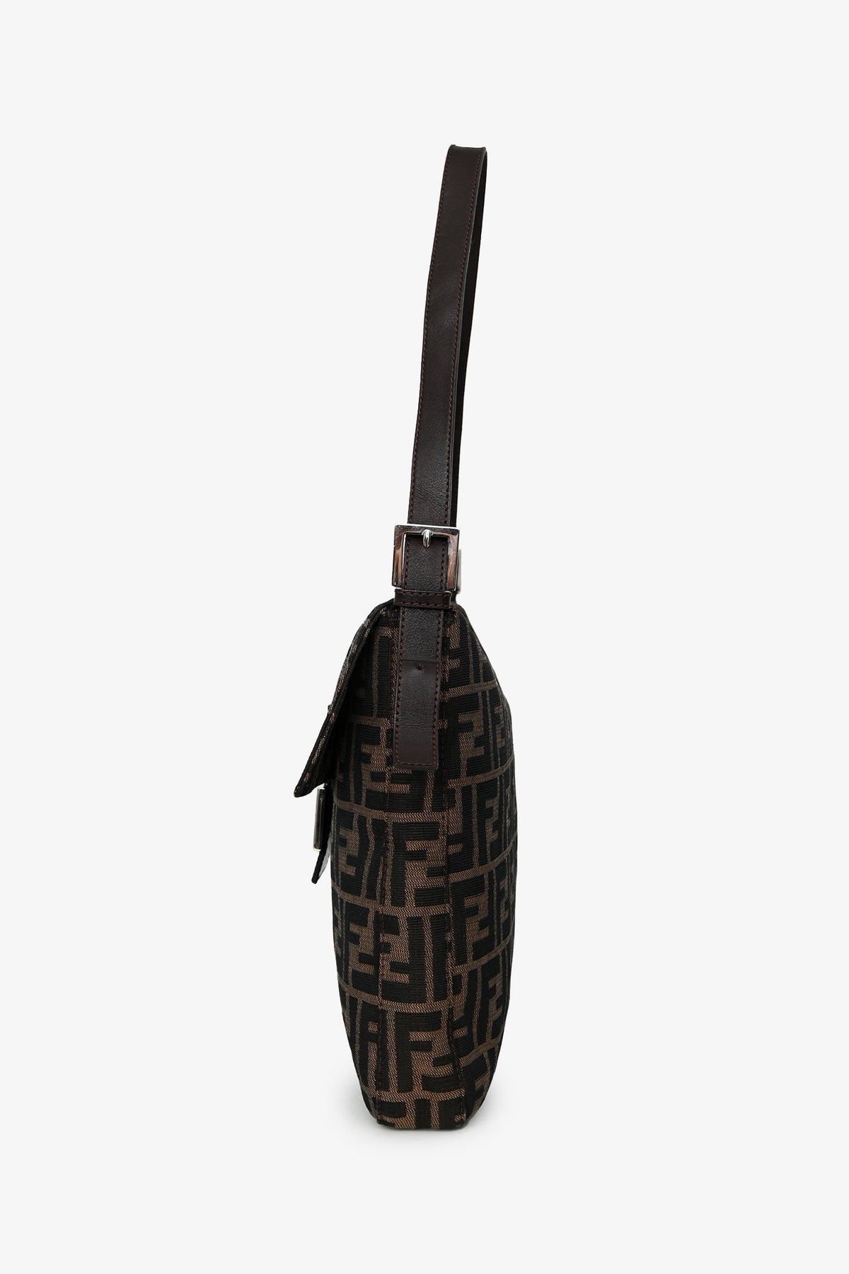 Fendi Brown FF Zucca Canvas Square Baguette Shoulder Bag Rovelle Bags