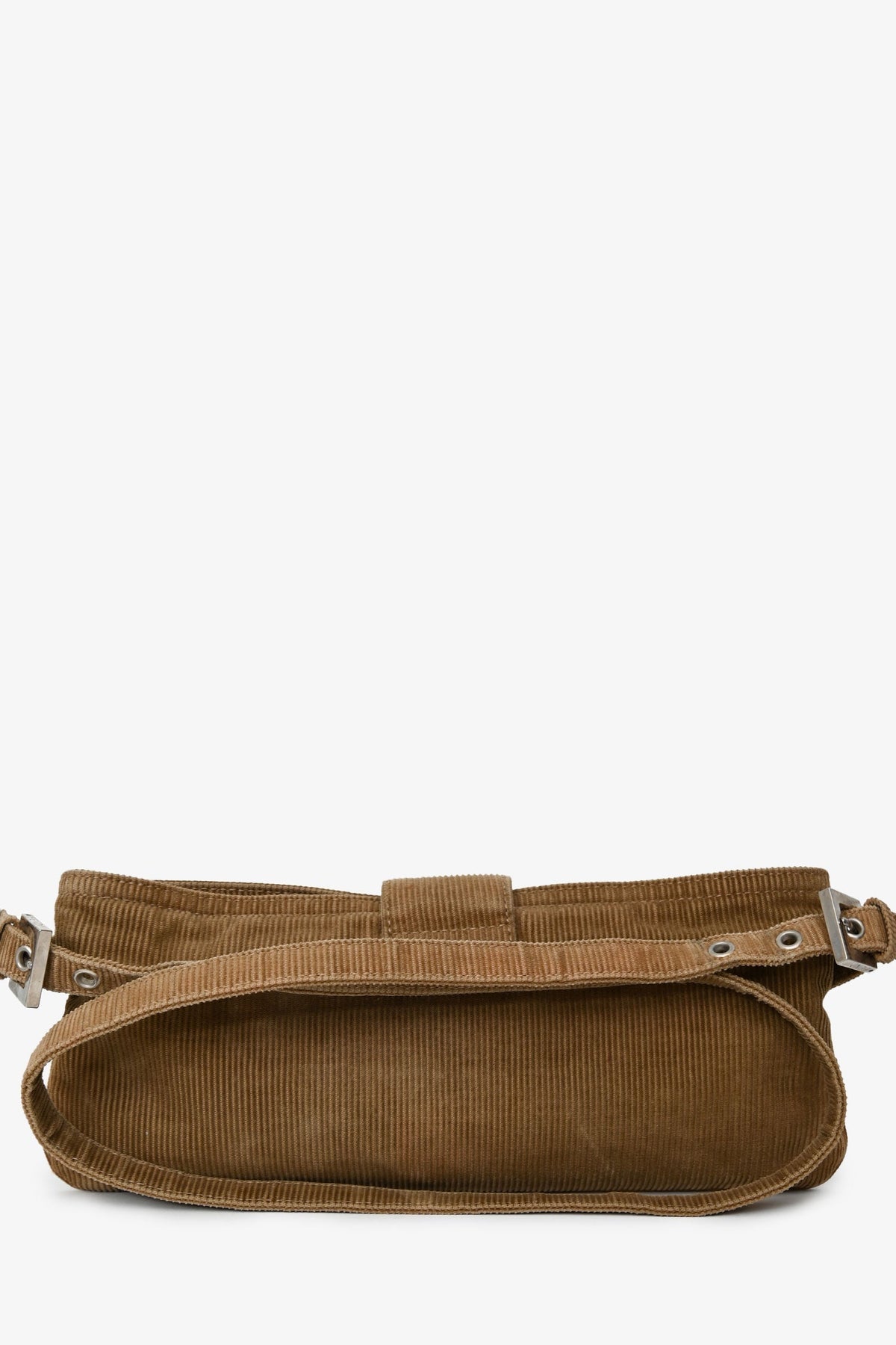 Fendi Brown Corduroy Baguette Pochette Rovelle Bags