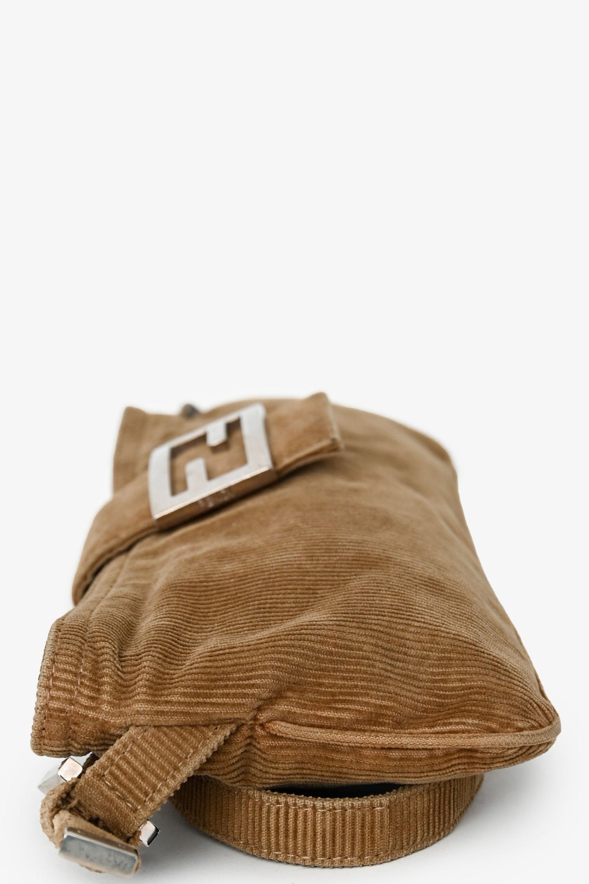 Fendi Brown Corduroy Baguette Pochette Rovelle Bags