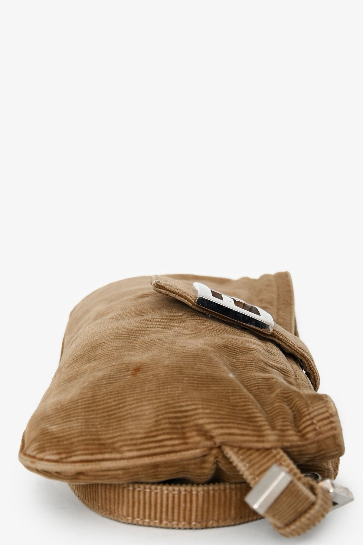 Fendi Brown Corduroy Baguette Pochette Rovelle Bags