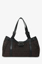 Fendi Brown/Black Zucca Canvas Baguette Hobo Bag Rovelle Bags