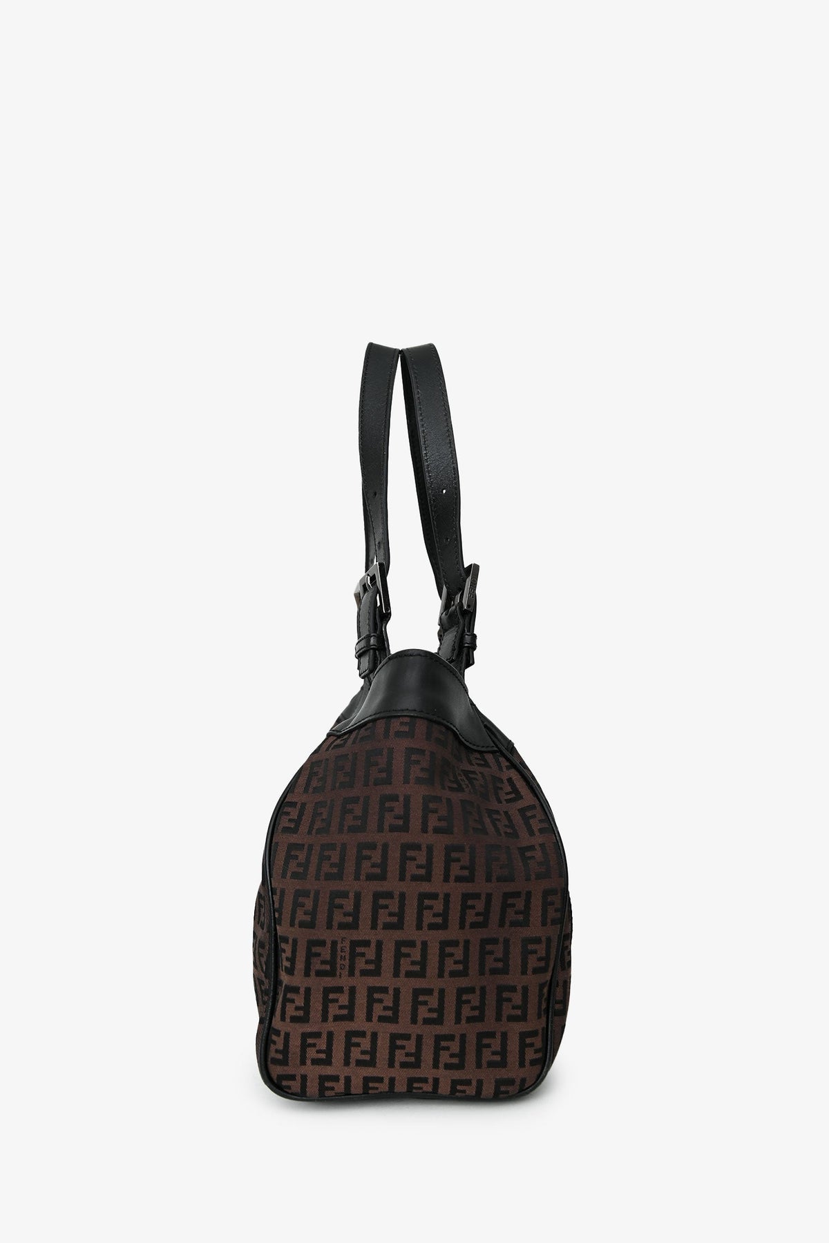 Fendi Brown/Black Zucca Canvas Baguette Hobo Bag Rovelle Bags