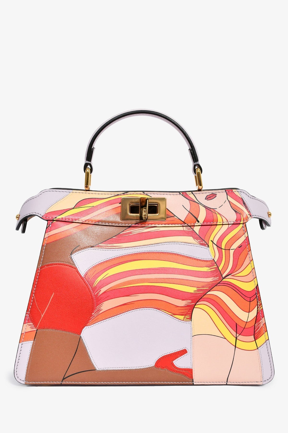 Fendi 2022 Pink/Multicolour 'Bikini Girls Peekaboo ISeeU' Bag with Strap Rovelle Bags