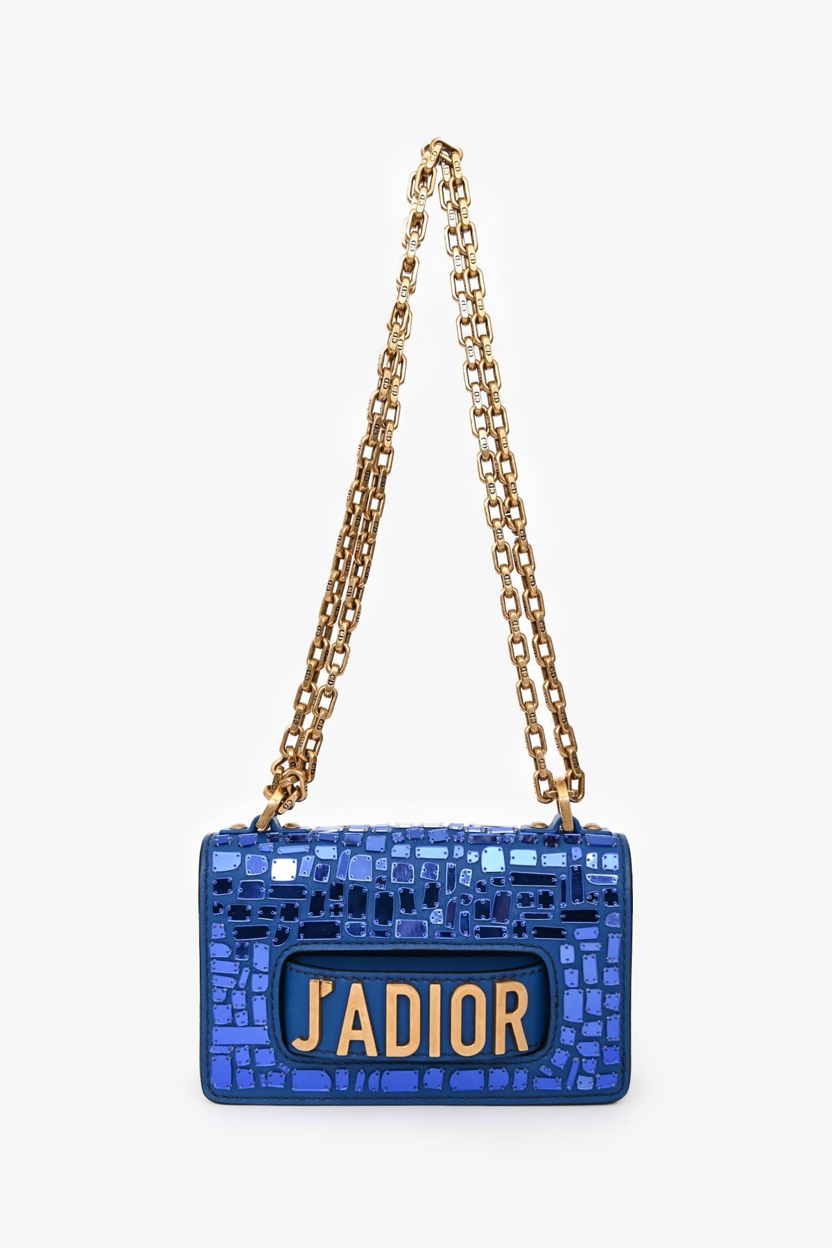 Dior 2018 Runway Blue J'Dior Mini Mosaic Of Mirrors Mini Flap Bag Rovelle Bags