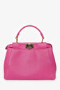 Fendi Fuchsia Leather Mini Peekaboo Top Handle Bag with Strap Rovelle Bags