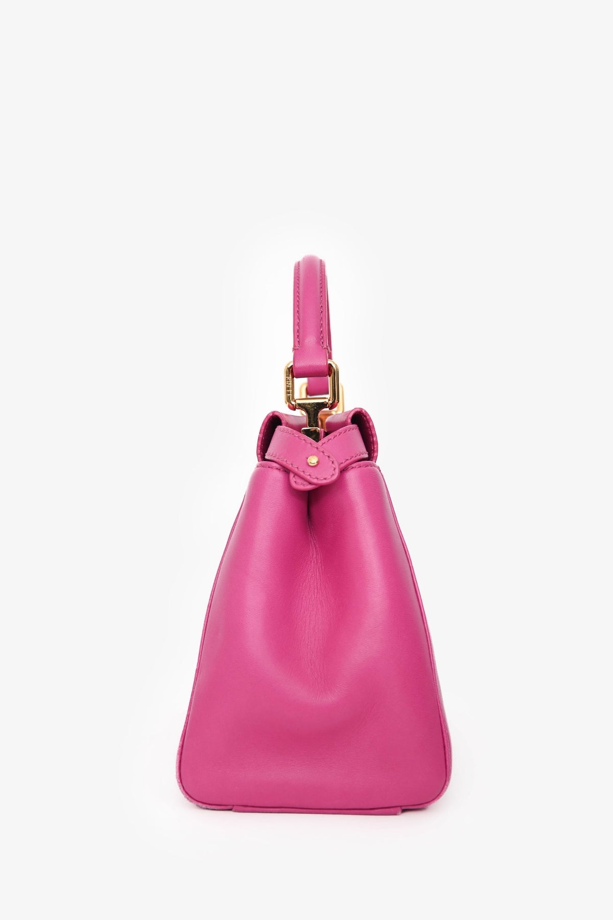 Fendi Fuchsia Leather Mini Peekaboo Top Handle Bag with Strap Rovelle Bags