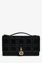 Christian Dior 2023 Black Bead Embellished My Dior Mini Bag With Chain Rovelle Bags