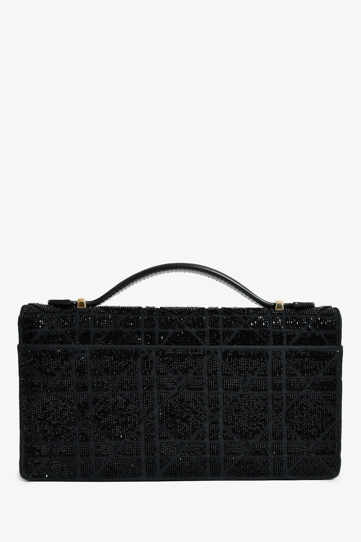 Christian Dior 2023 Black Bead Embellished My Dior Mini Bag With Chain Rovelle Bags