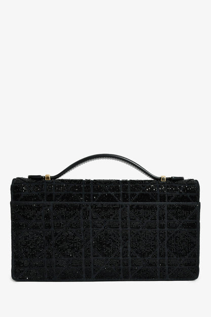 Christian Dior 2023 Black Bead Embellished My Dior Mini Bag With Chain Rovelle Bags