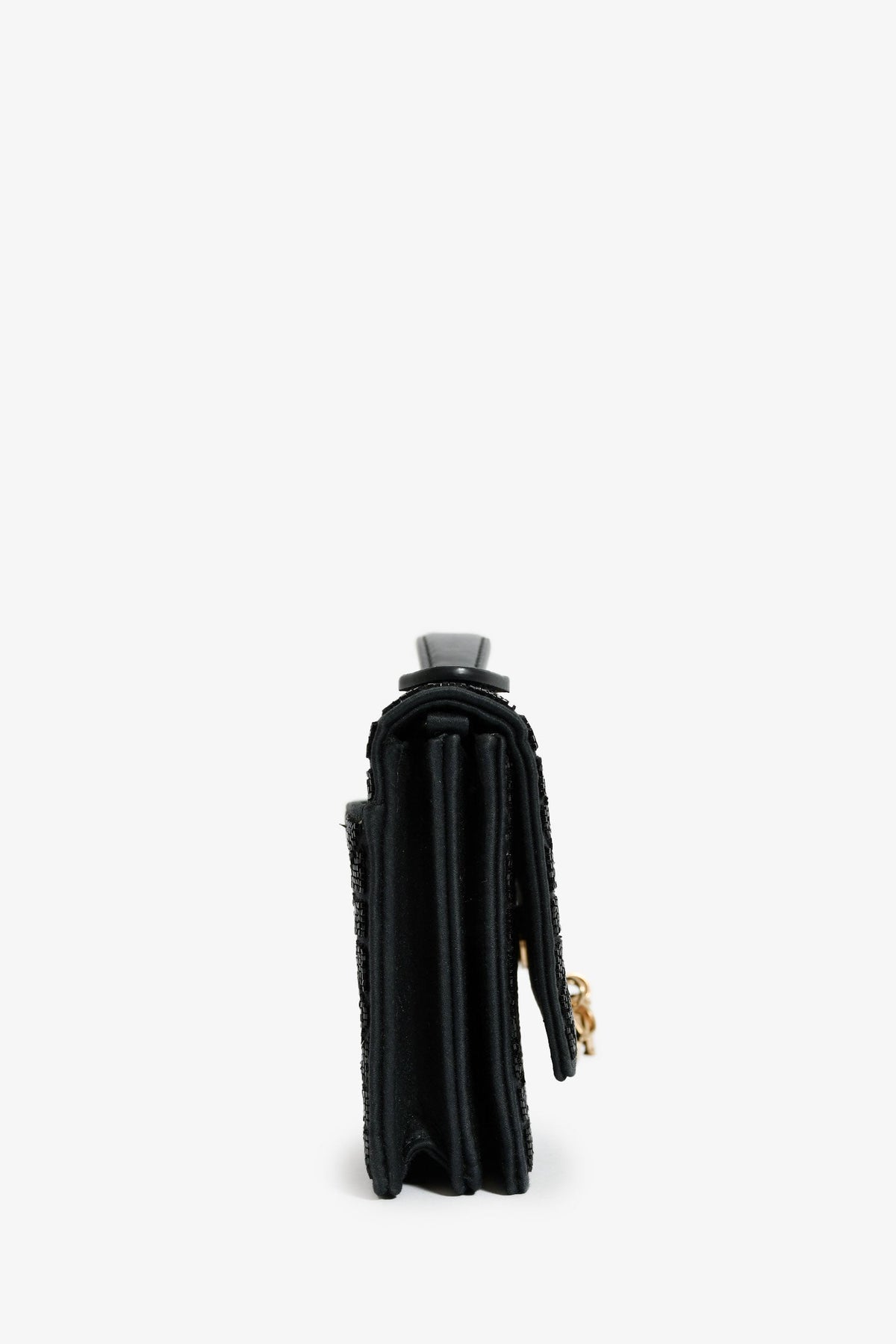 Christian Dior 2023 Black Bead Embellished My Dior Mini Bag With Chain Rovelle Bags