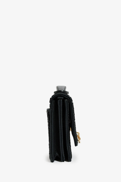 Christian Dior 2023 Black Bead Embellished My Dior Mini Bag With Chain Rovelle Bags