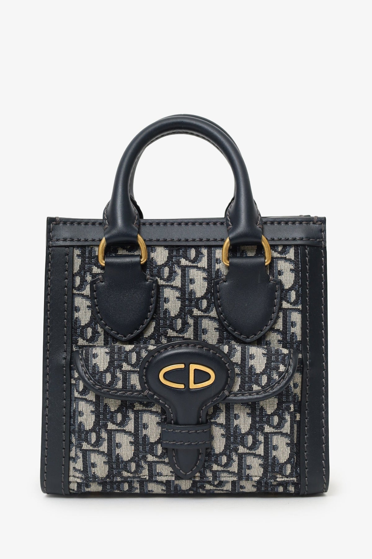 Dior Oblique Leather Navy Tote Bag Rovelle Bags