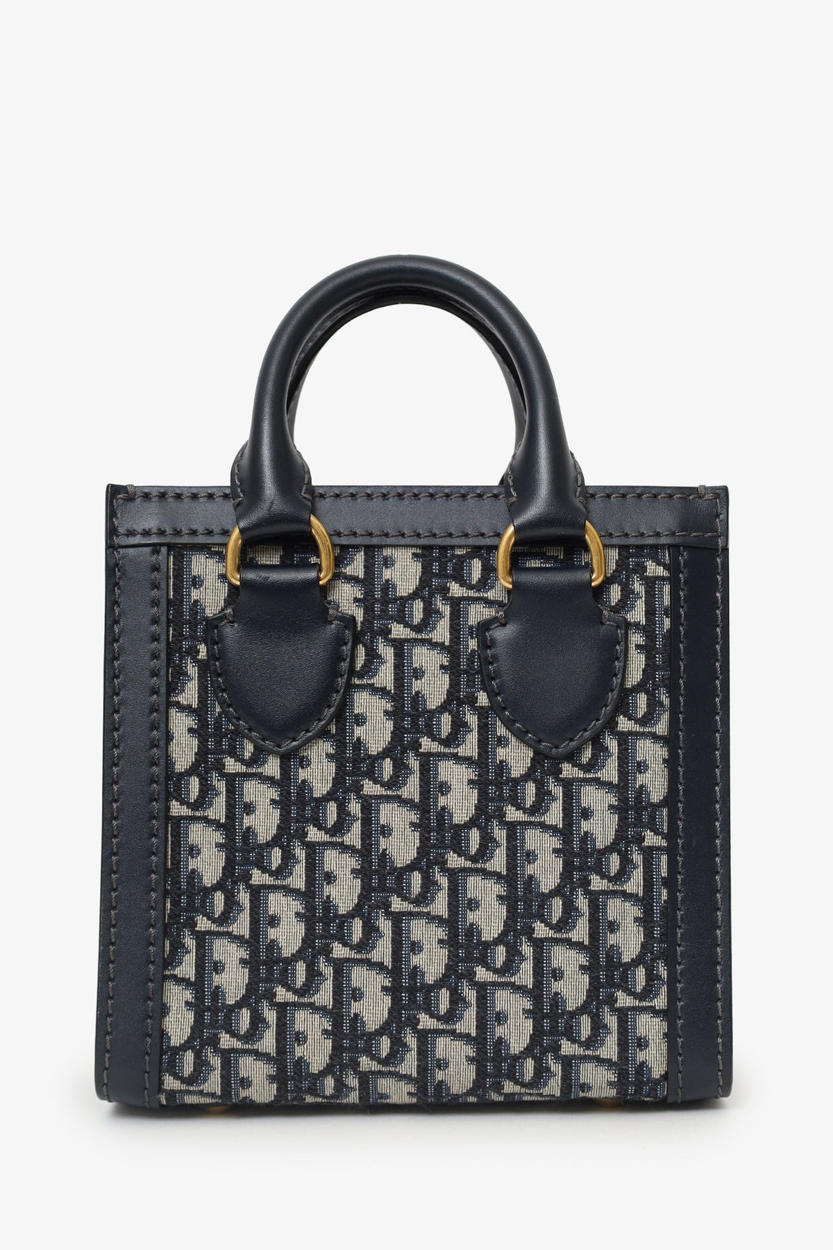 Dior Oblique Leather Navy Tote Bag Rovelle Bags