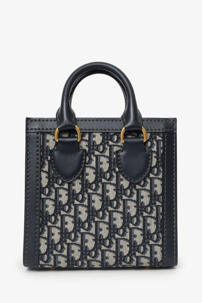 Dior Oblique Leather Navy Tote Bag Rovelle Bags