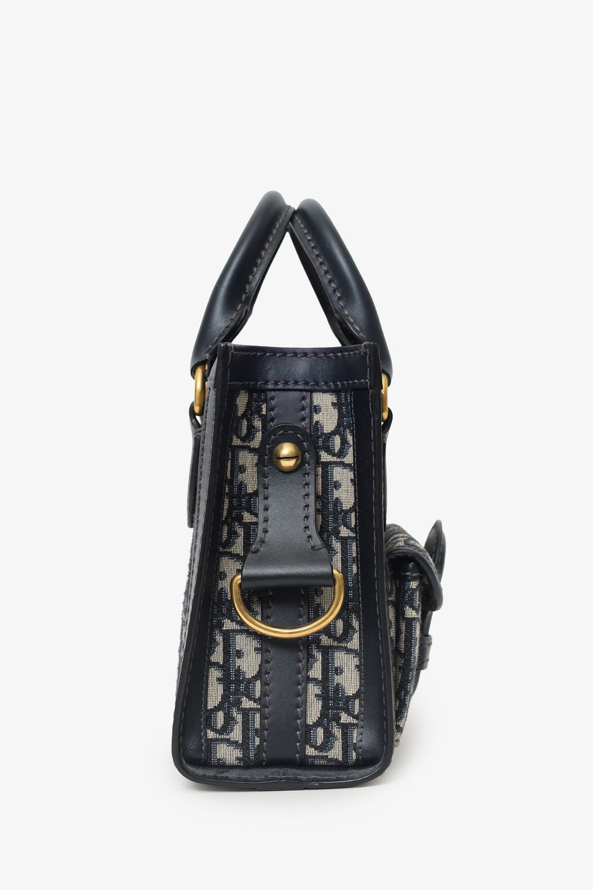 Dior Oblique Leather Navy Tote Bag Rovelle Bags