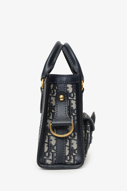 Dior Oblique Leather Navy Tote Bag Rovelle Bags