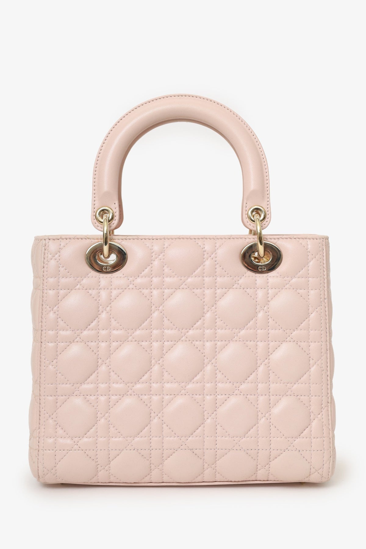 Christian Dior 2017 Pink Leather Medium Lady Dior Bag With Strap Rovelle Bags
