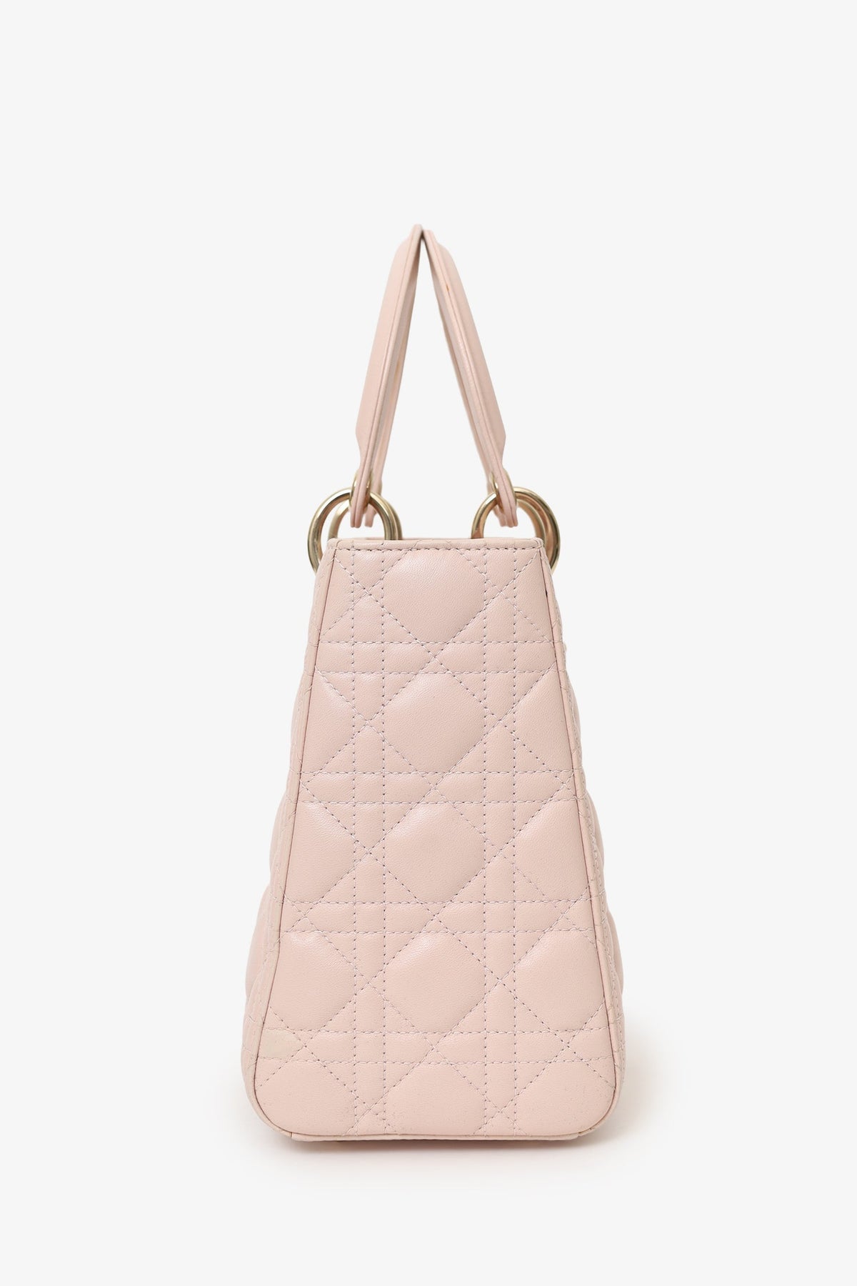 Christian Dior 2017 Pink Leather Medium Lady Dior Bag With Strap Rovelle Bags