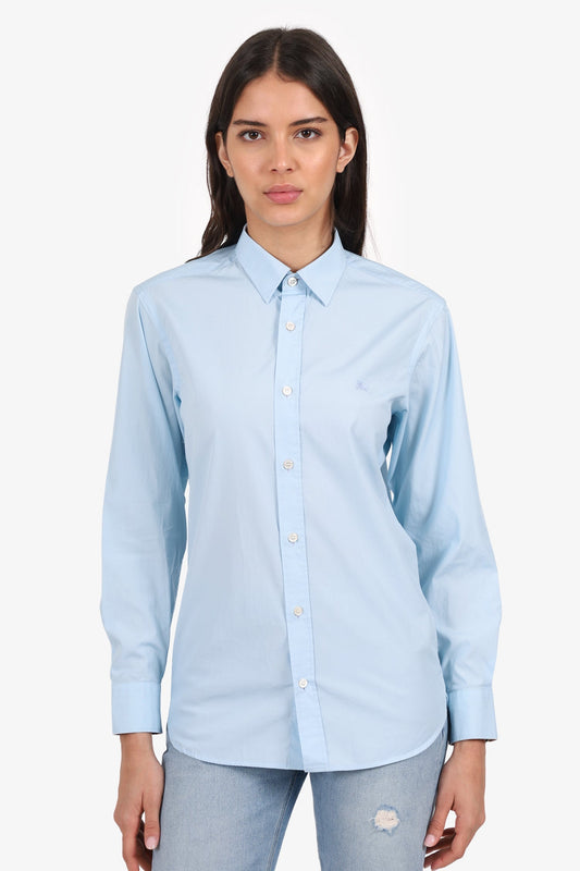 Burberry Blue Button Down Shirt Size XS