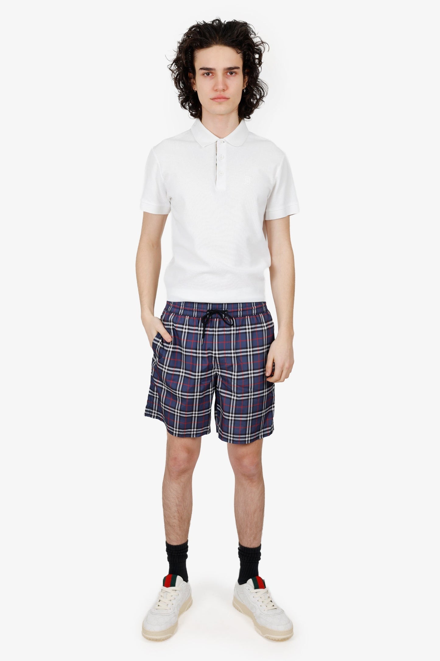 Burberry Navy Nova Check Swim Short Size S Mens