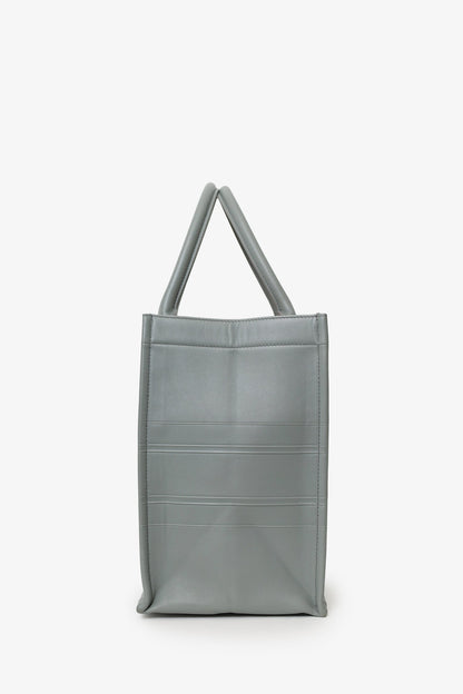 Christian Dior Grey Leather 'Christian Dior' Embossed Medium Book Tote Rovelle Bags