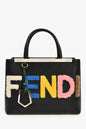 Fendi Black/Multi Shearling Petite '2Jours' Tote Rovelle Bags