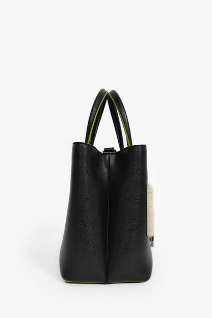 Fendi Black/Multi Shearling Petite '2Jours' Tote Rovelle Bags