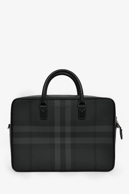 Burberry Black Leather 'Ainsworth' Briefcase With Strap