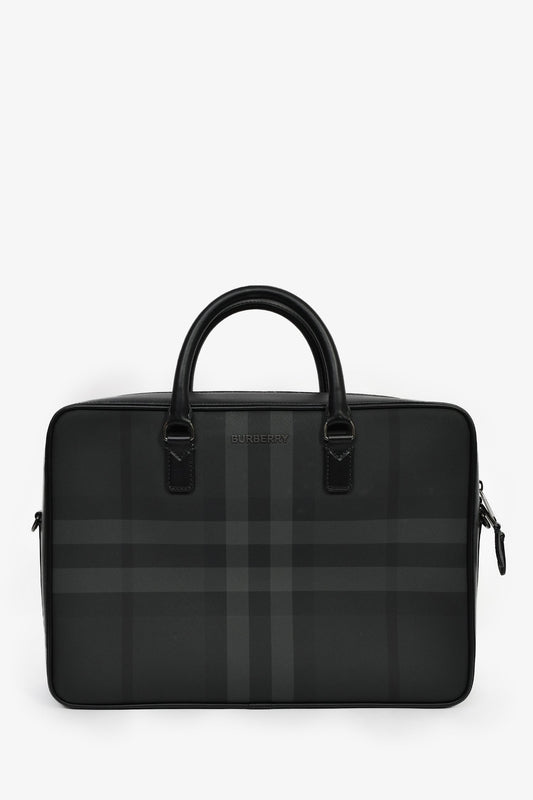 Burberry Black Leather 'Ainsworth' Briefcase With Strap