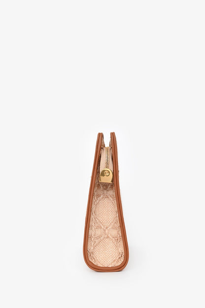 Christian Dior Brown Straw Logo Clutch Rovelle Bags