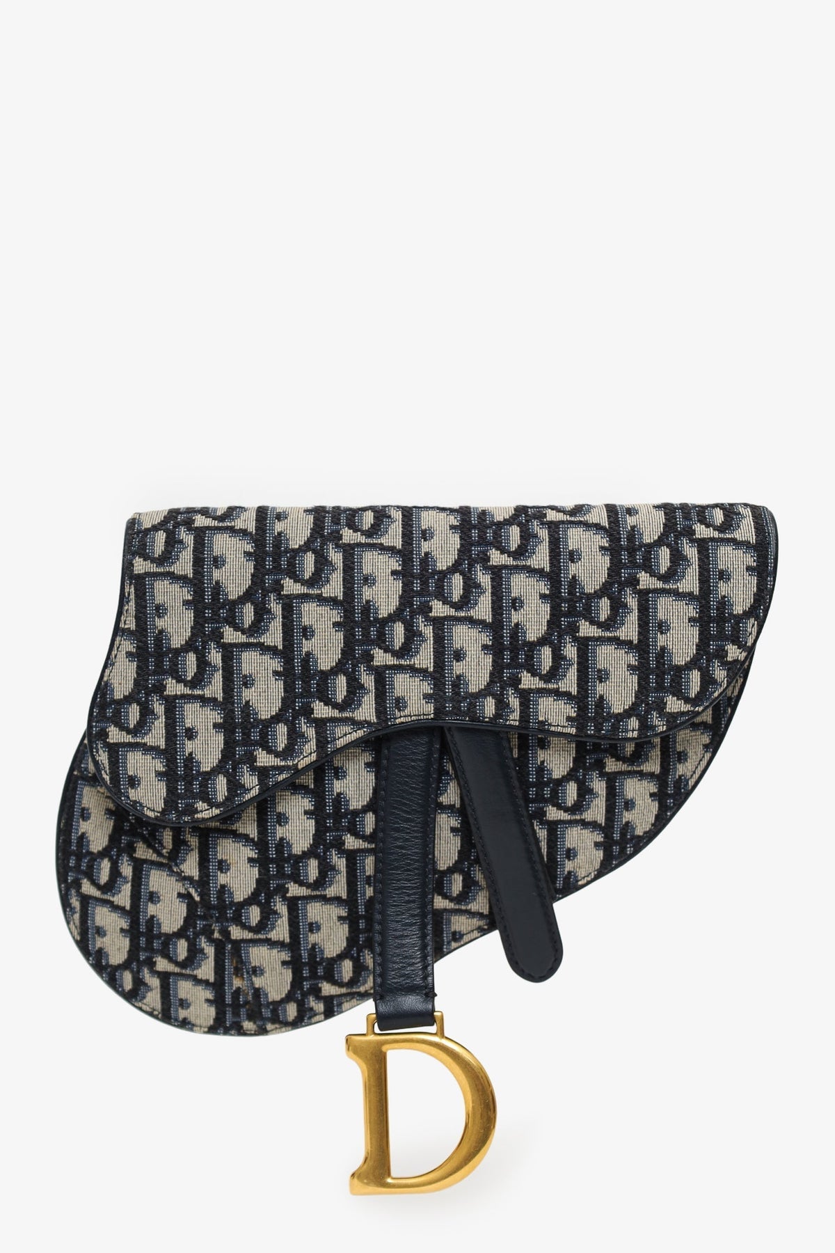 Christian Dior Navy Oblique Canvas Saddle Belt Bag Rovelle Bags