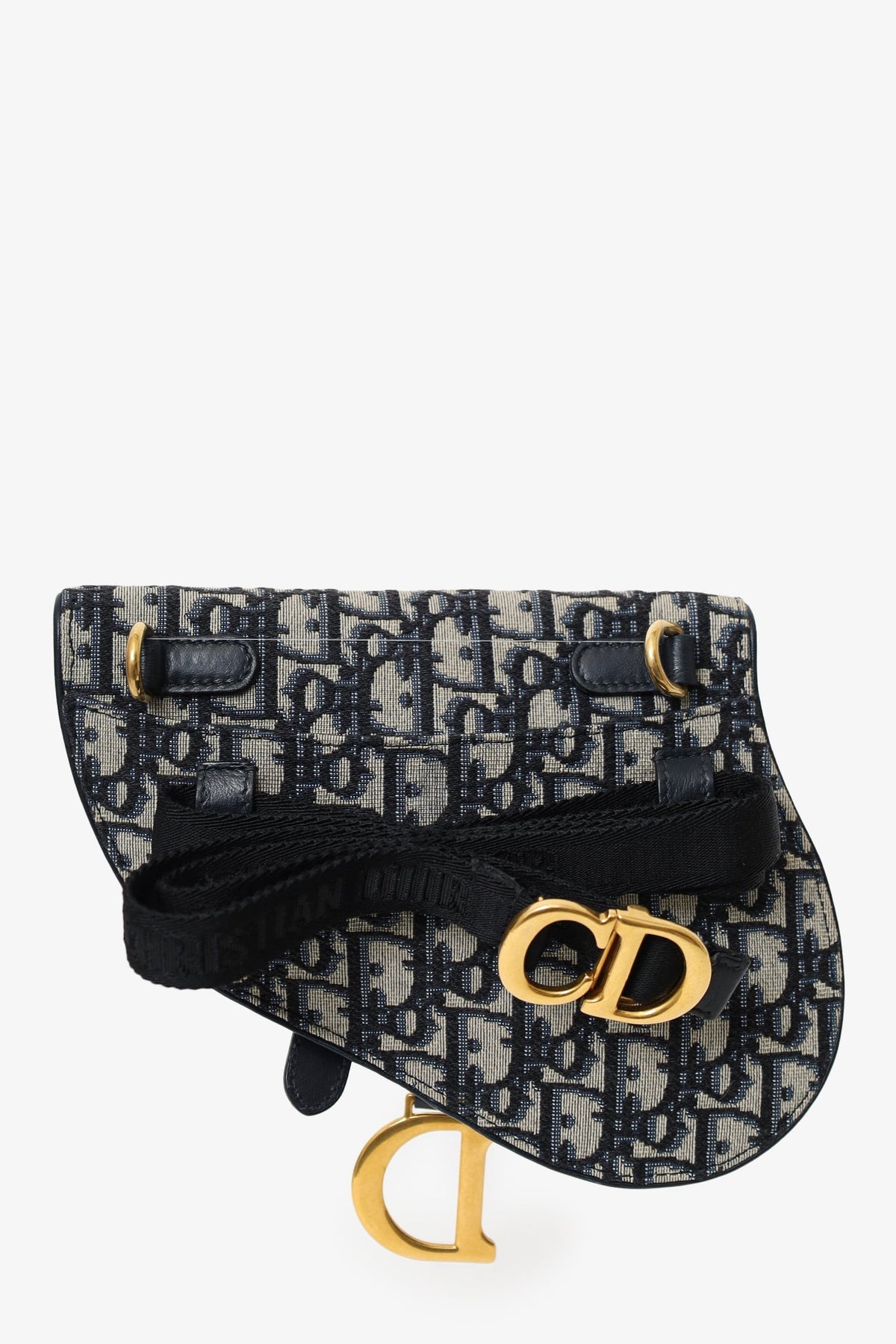 Christian Dior Navy Oblique Canvas Saddle Belt Bag Rovelle Bags