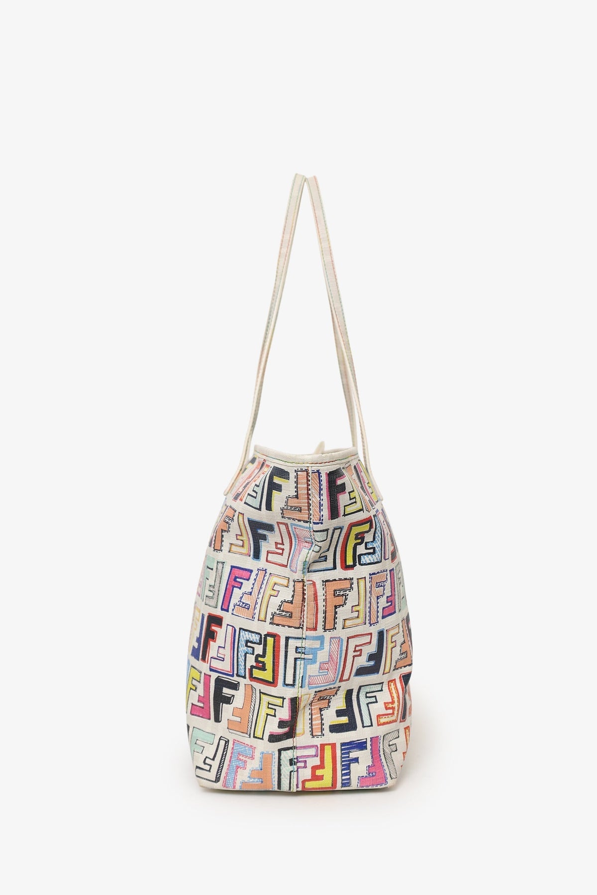 Fendi White/Multicolour Zucca Spalmati Roll Tote Rovelle Bags