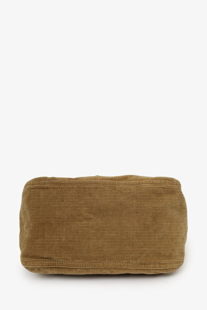 Fendi Brown Corduroy Double Flap Baguette Shoulder Bag Rovelle Bags