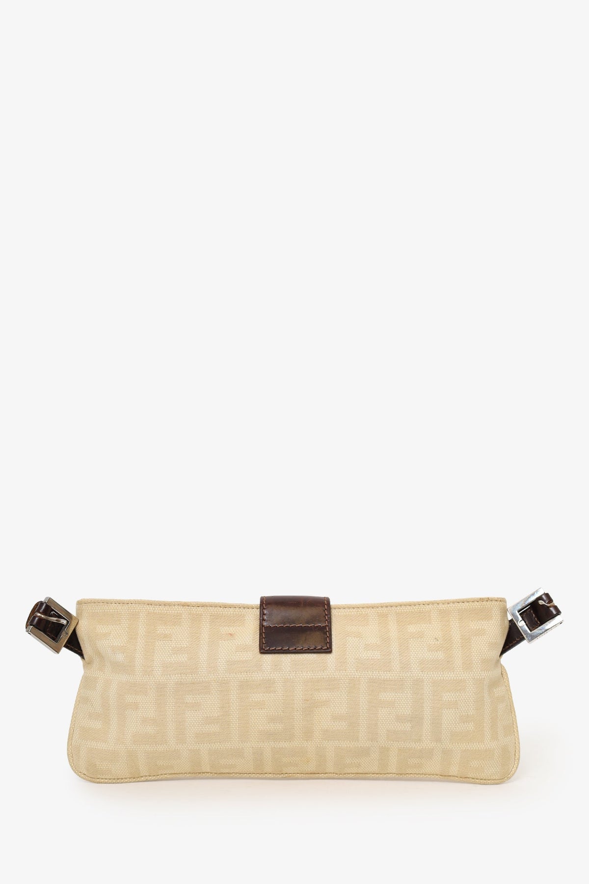 Fendi Beige FF Zucca Canvas Baguette Pochette Rovelle Bags