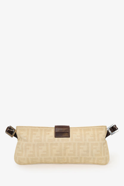 Fendi Beige FF Zucca Canvas Baguette Pochette Rovelle Bags