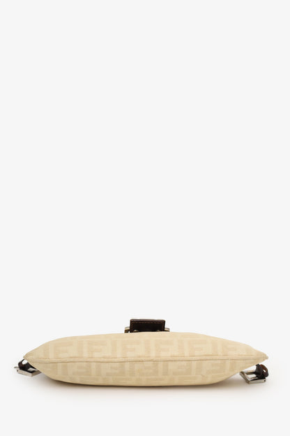 Fendi Beige FF Zucca Canvas Baguette Pochette Rovelle Bags