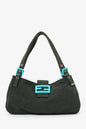 Fendi Green/Blue Jersey Double Strap Mama Baguette Bag Rovelle Bags